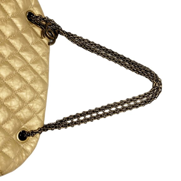 Chanel Gold Leather Just Mademoiselle Bowling Bag - Picture 6 of 11